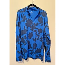 G/Fore G4 Luxe Soft 1/4 Zip Mens XL Racer Blue Navy Floral Golf Pullover NEW