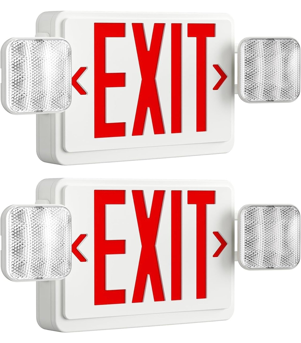 LED Commercial Emergency Exit Sign 2 Pack Exit Combo w/Battery Backup 0198