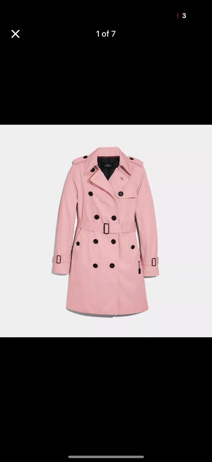 Coach Pink Trench Jacket Womens SZ M Coat