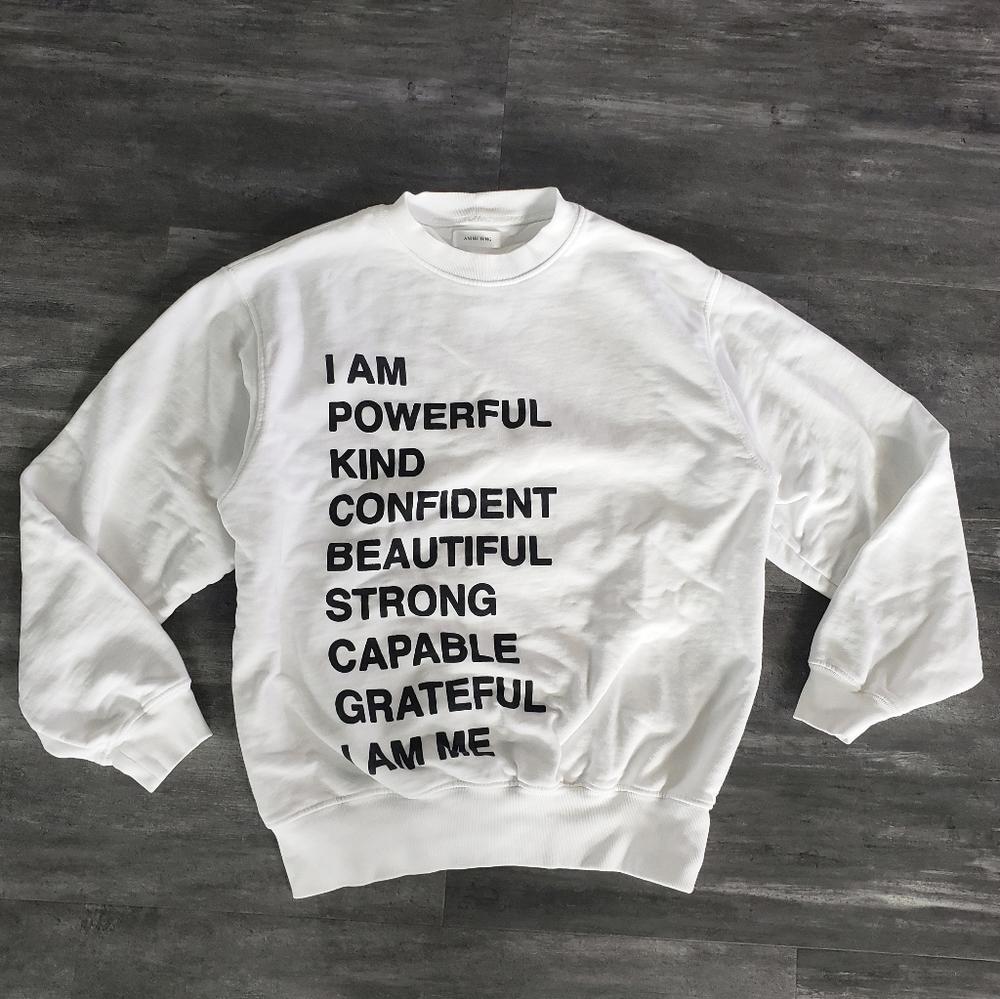 White | ANINE BING | Empowerment Ramona Sweatshirt