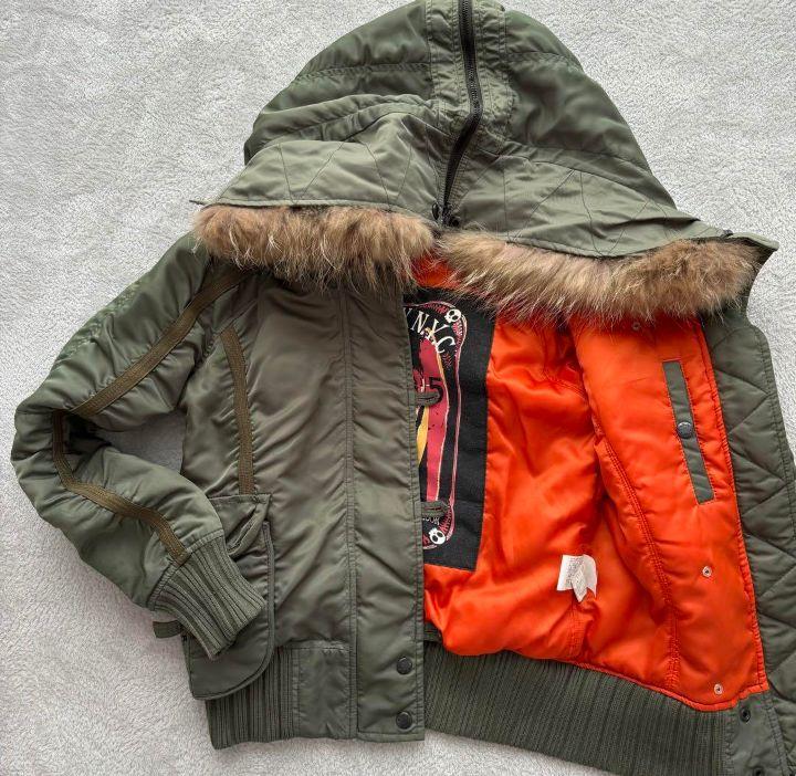 AVIREX Flight Jacket N-2B Raccoon Fur S Size Excellent Condition!