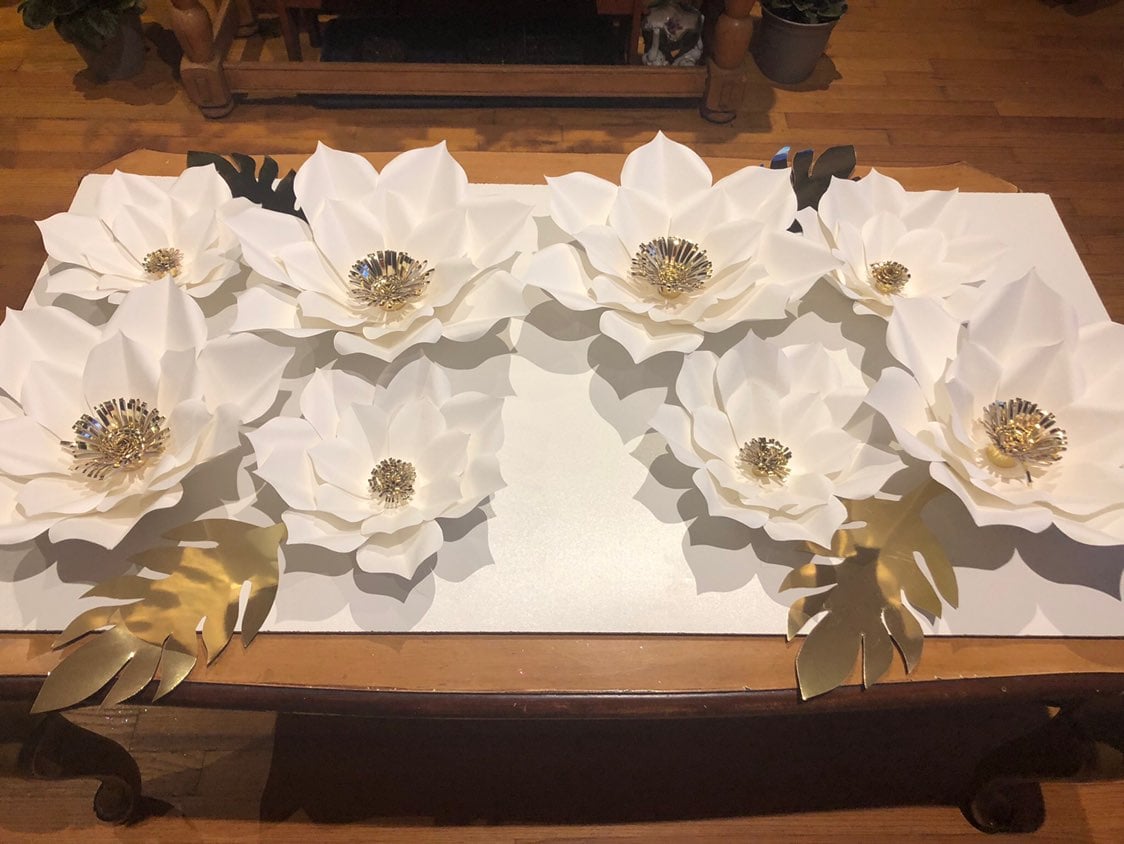 paper flowers White Handmade
