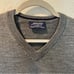 Men’s Jeremy Argyle gray merino wool v-neck pullover sweater size medium M