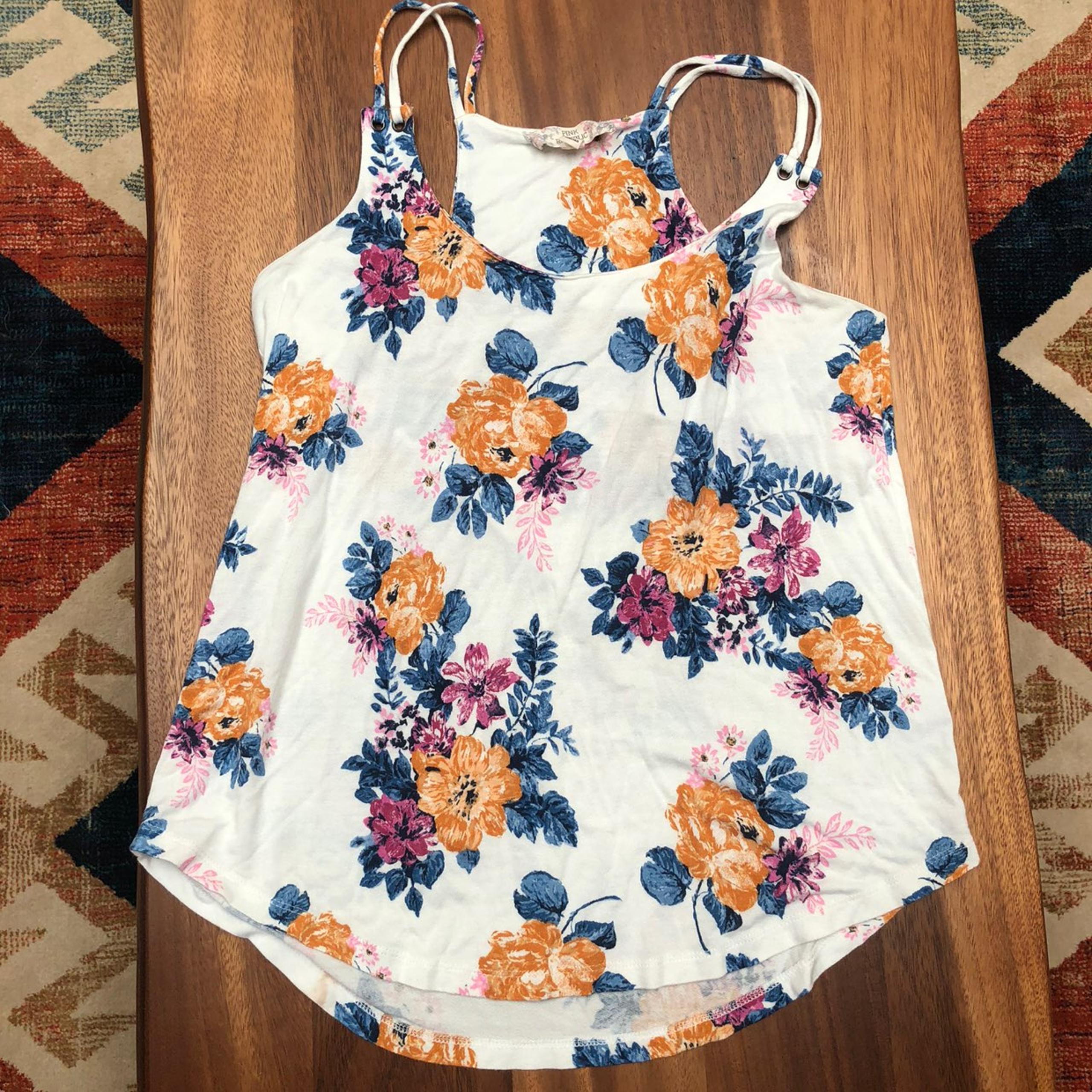 Pink Republic White Floral Racerback Top