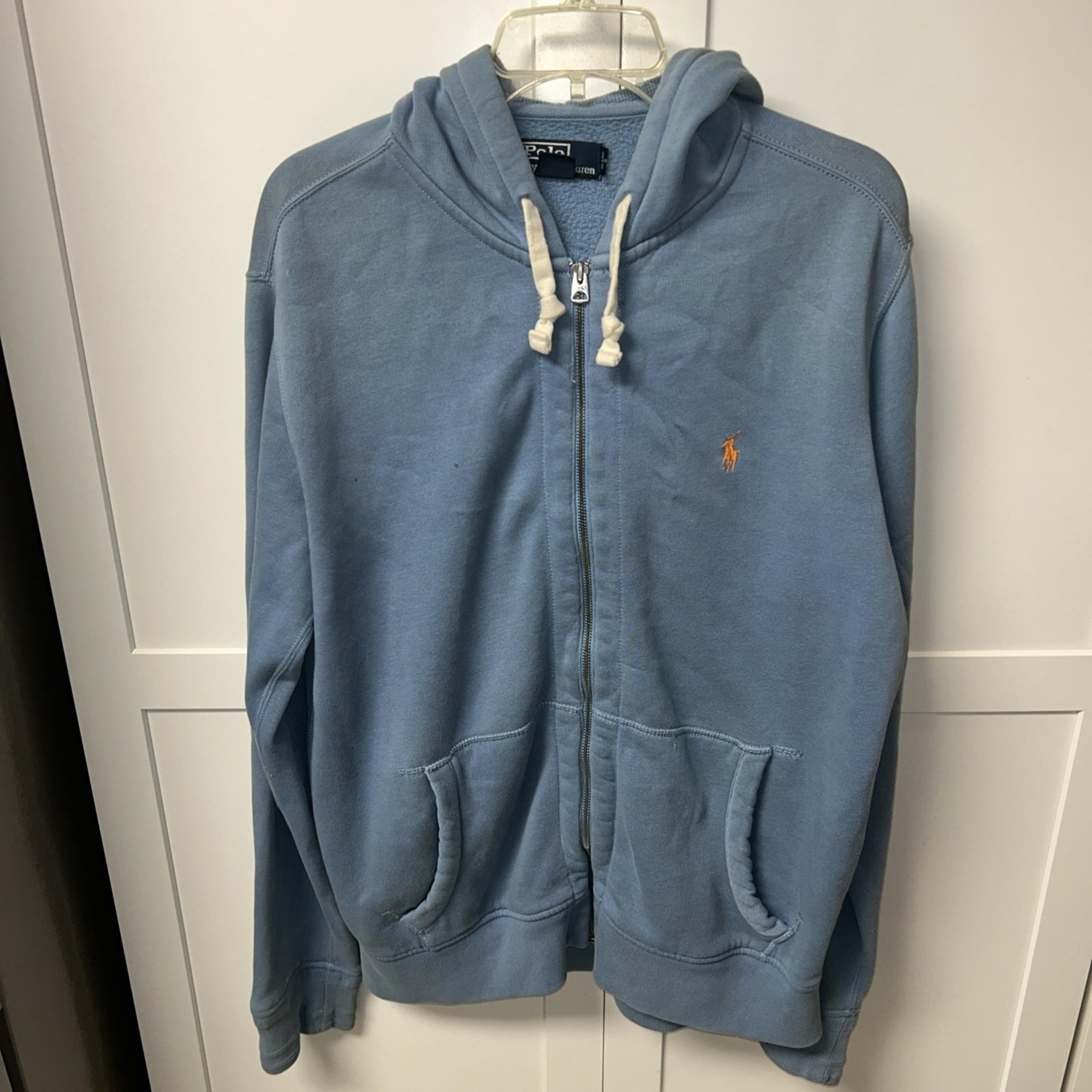 Mens Ralph Lauren Polo Zip Up Hoodie Size L Blue