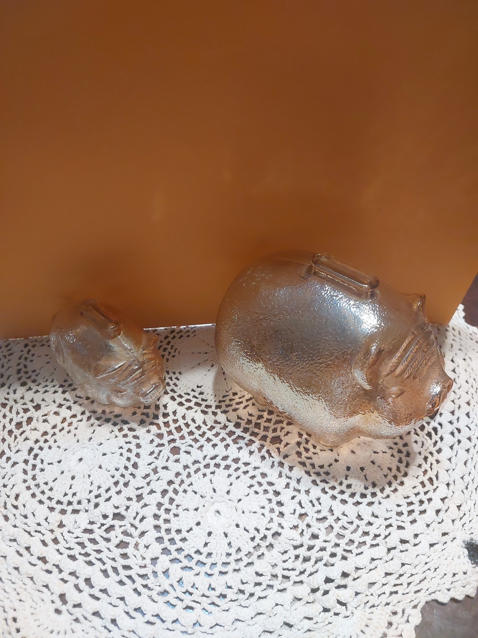 carnival glass piggy bank