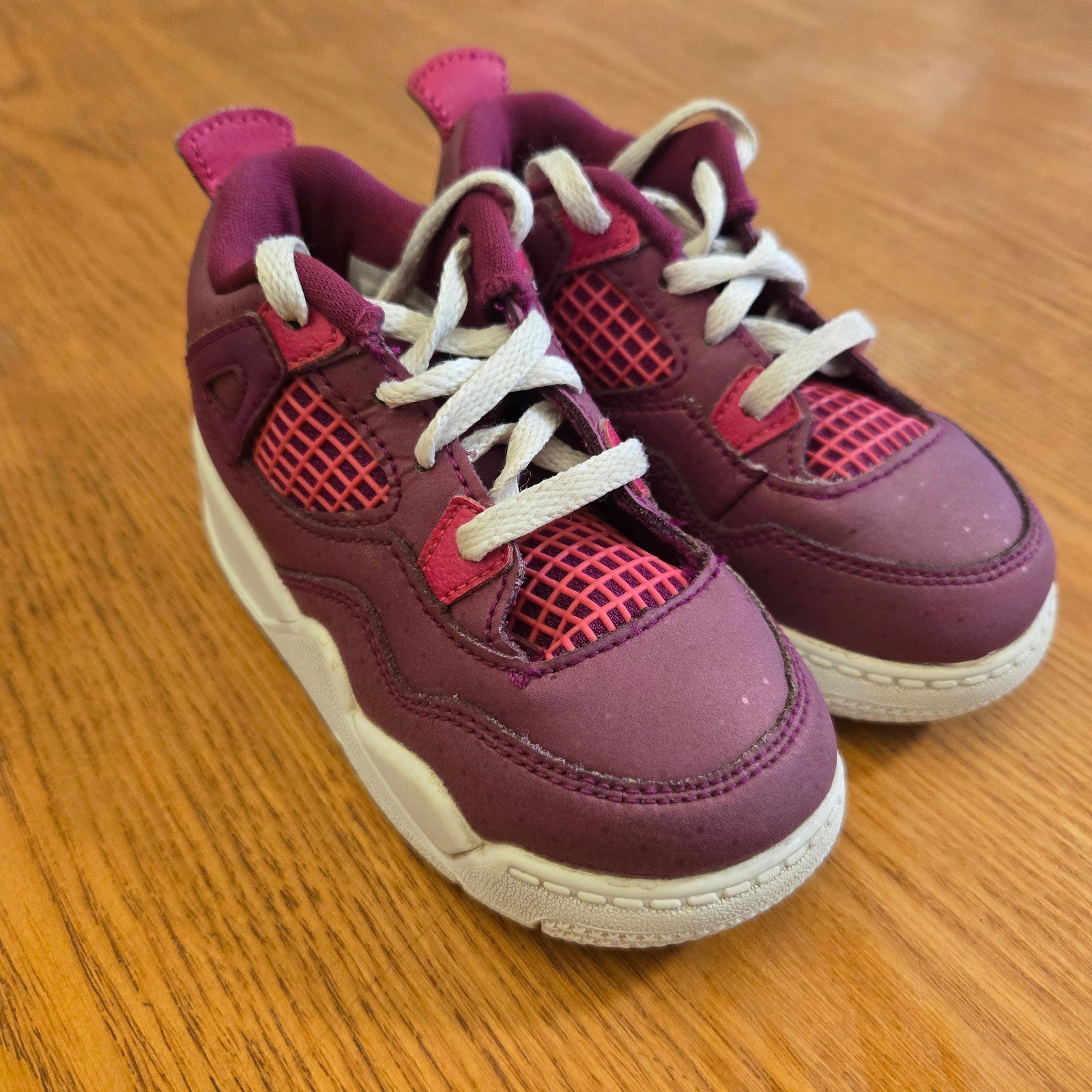 Nike Jordan 4 Retro Sneakers Berry Rush Pink Size 7c Toddler Girls Shoes Hightop