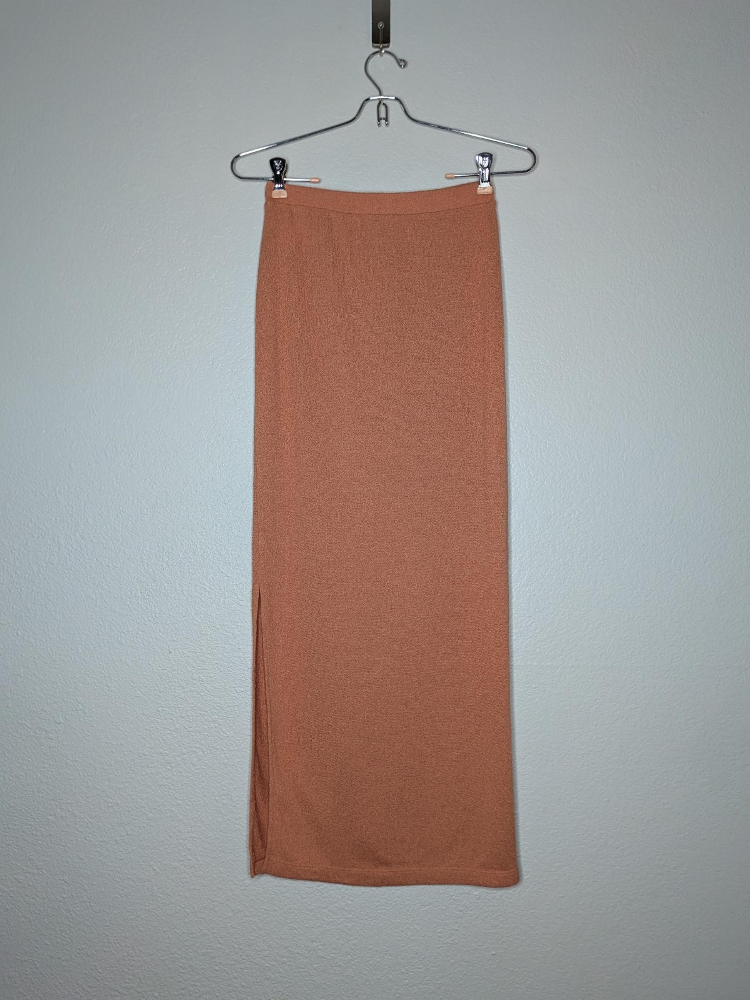 Free People Beach Womens Peach Salmon Terry Cloth Side Split Maxi Skirt XS