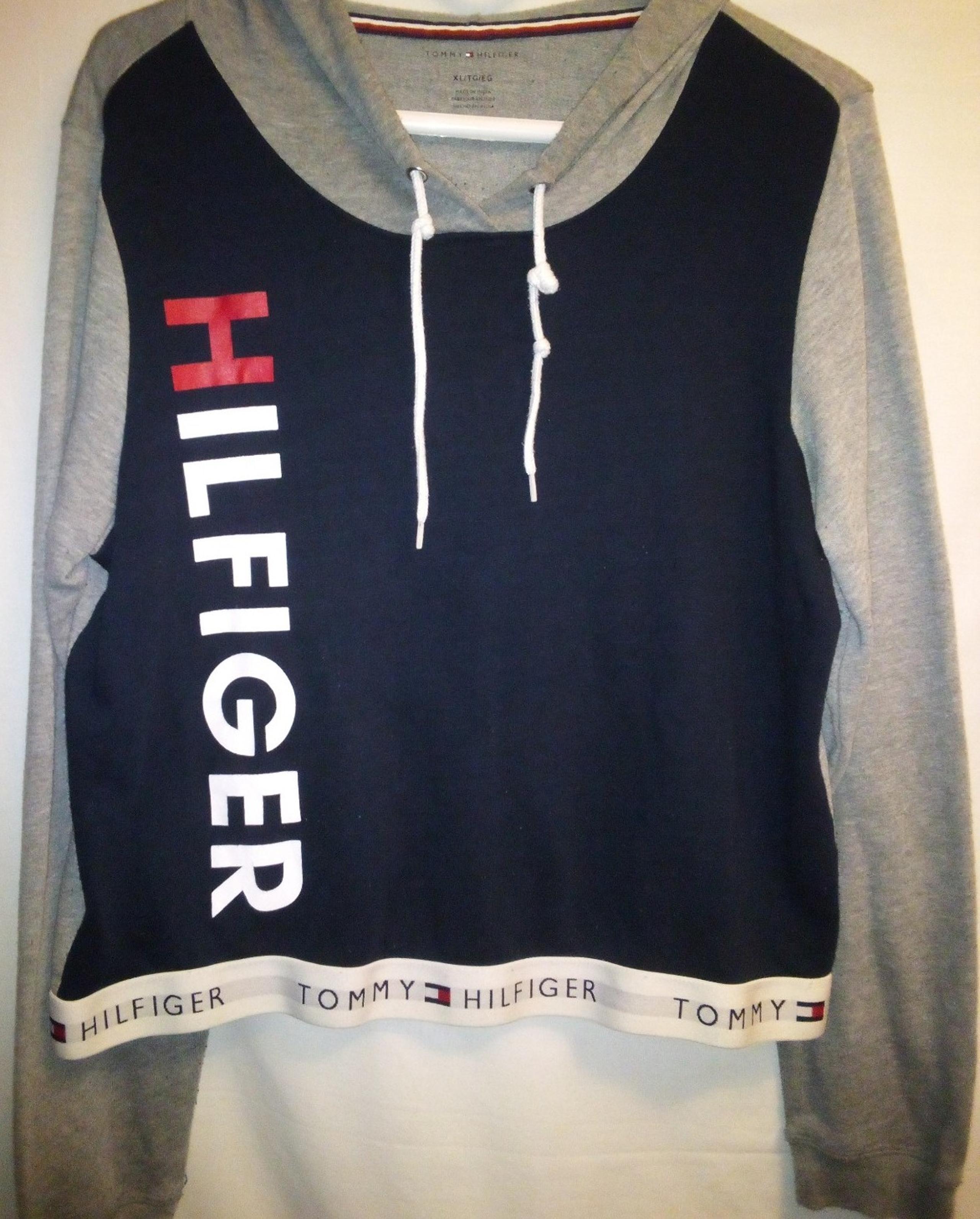 Tommy Hilfiger Cropped Pullover Lightweight Women's XL Hoodie