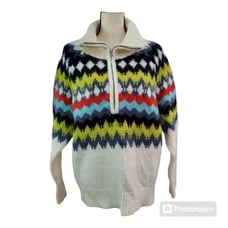 Aerie half zip chevron pattern knit sweater