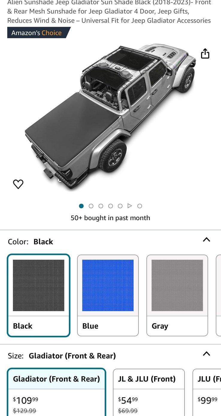 Alien sunshade Jeep Gladiator