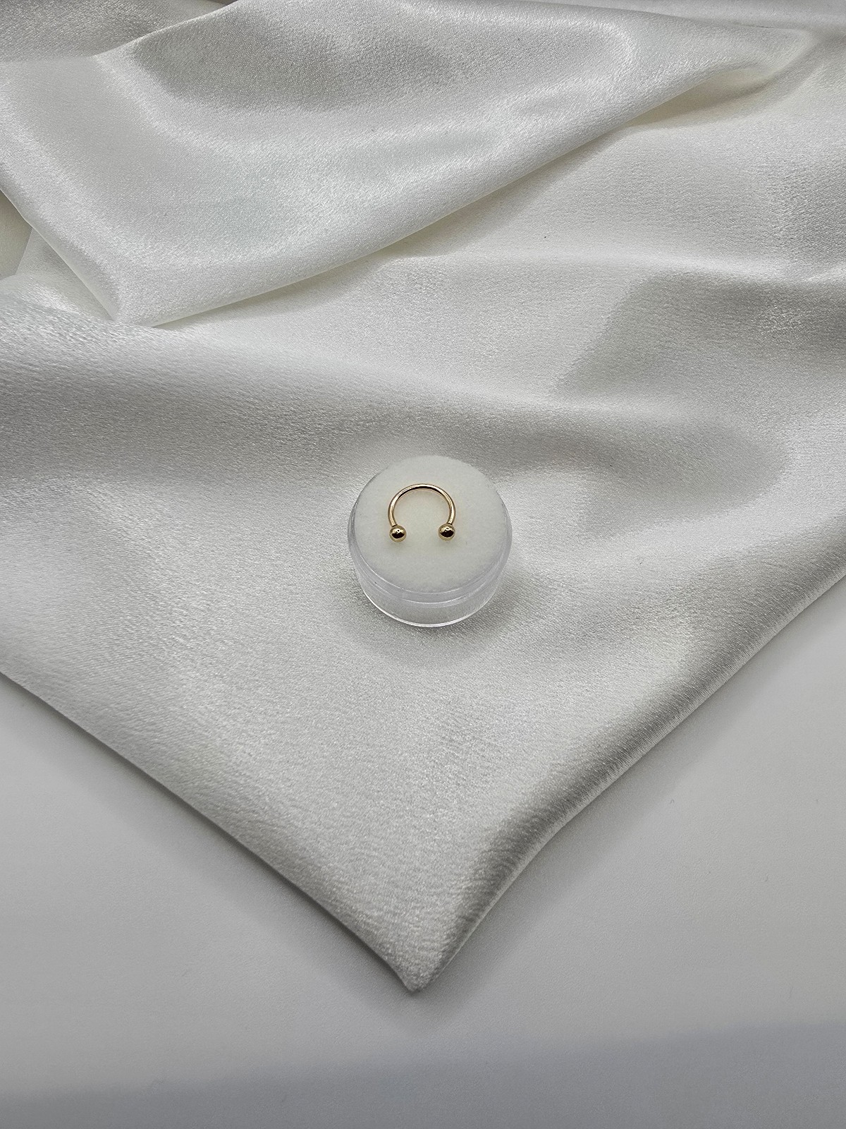 High Quality 14k Gold U Shape Nose Ring with 3mm Balls