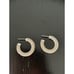 Vintage Earrings Mesh Woven Hoop Silver Sterling India