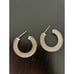 Vintage Earrings Mesh Woven Hoop Silver Sterling India