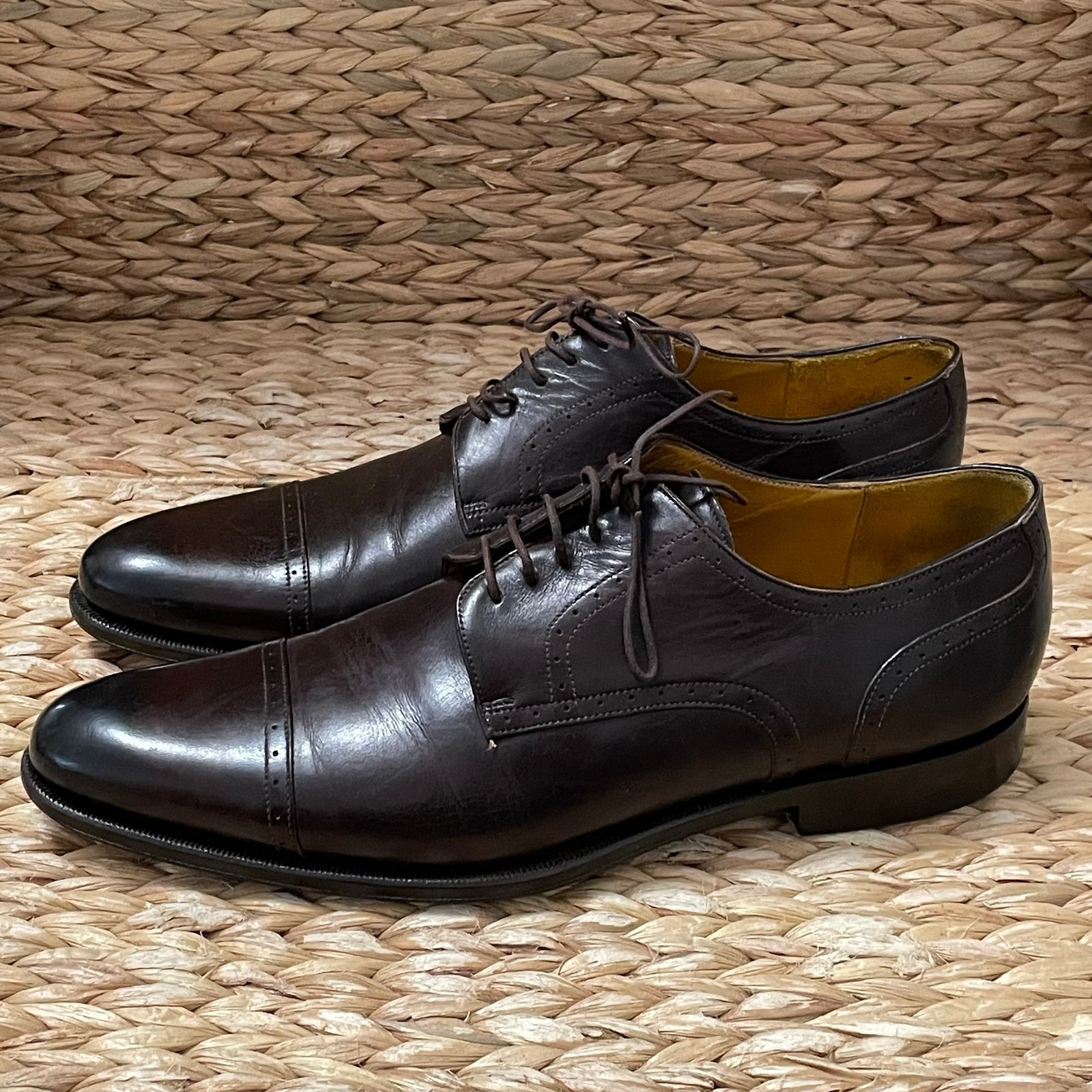 Canali Captoe Oxblood Dress Shoe Made in Italy Mens Size 43 1/2