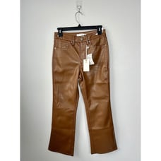 NEW Good American Faux Leather Good Legs Mini Boot Cut In Caramel002 size 4/27