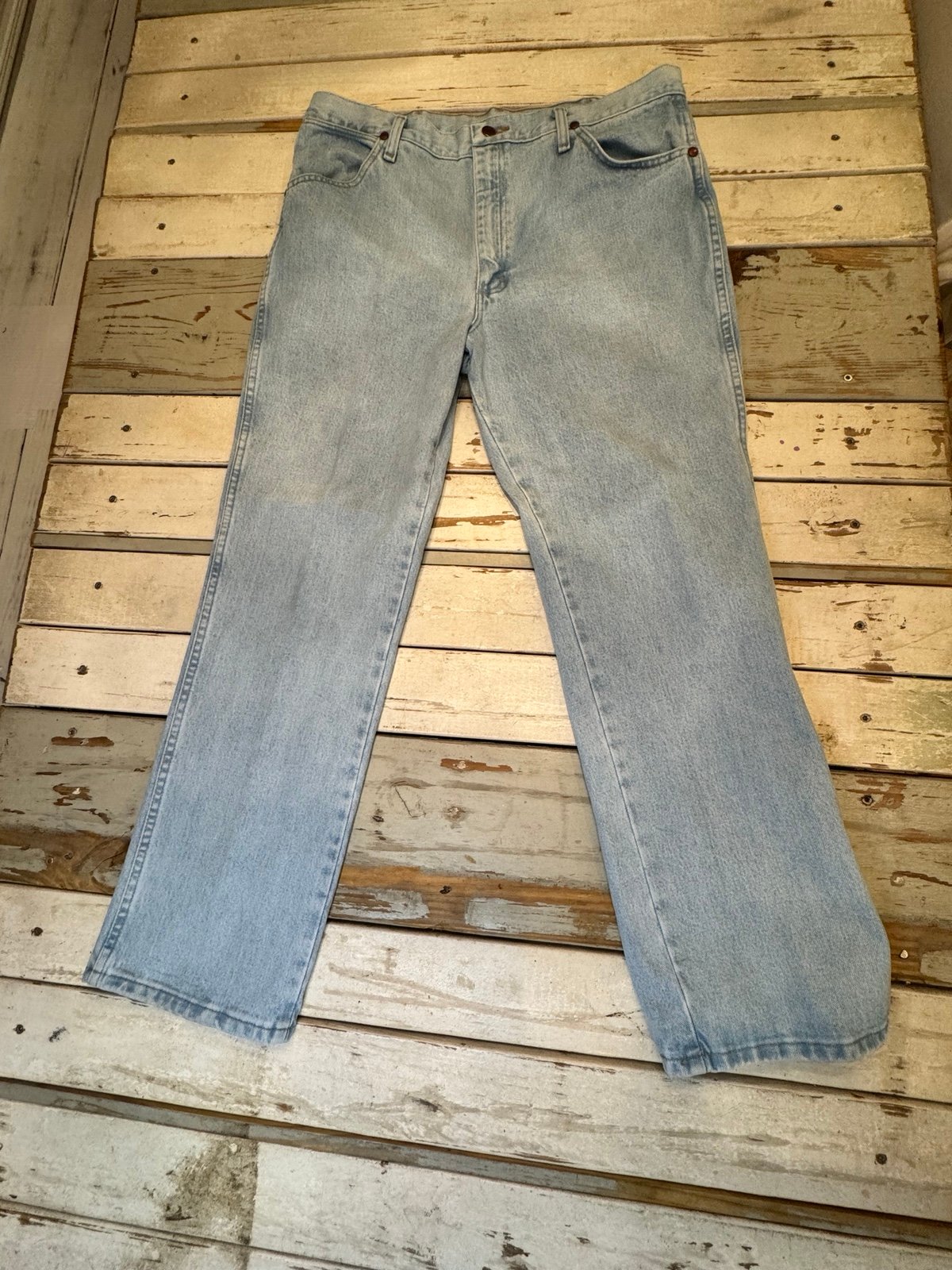 Vintage 1990s Wranglers Cowboy Cut Slim Fit Bleach Mens Size 38x30