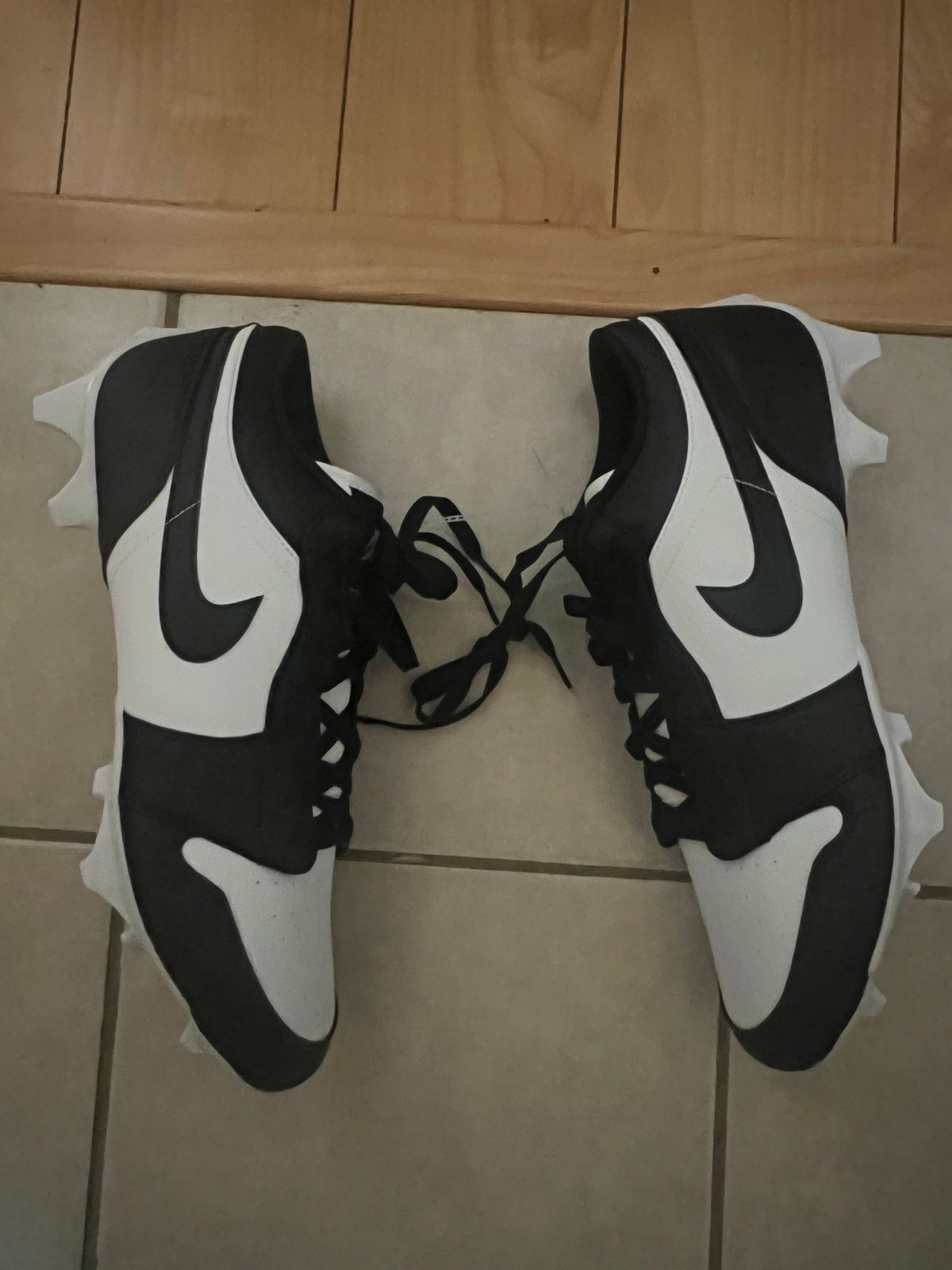 Nike Air Jordan 1 Low TD Panda Black White Men's 16 Football Cleats FJ6245-100