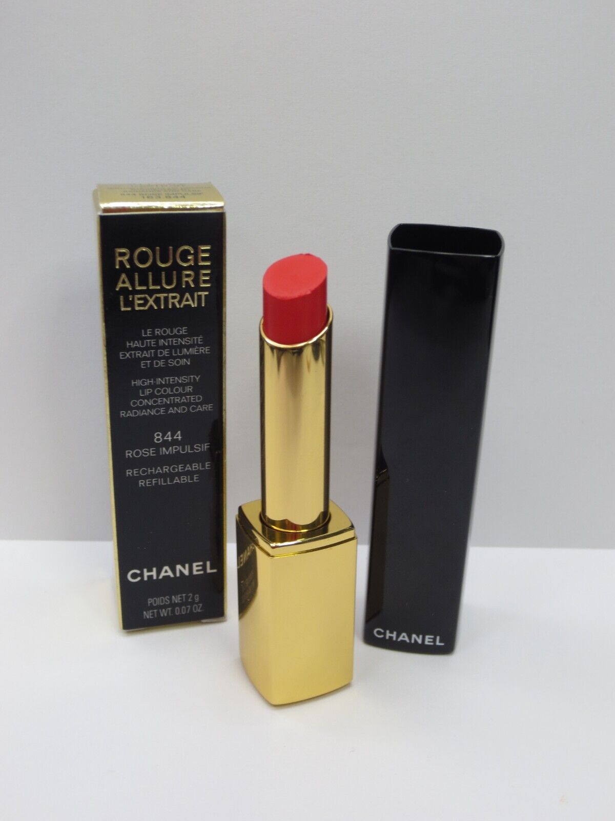 CHANEL ROUGE ALLURE L'EXTRAIT LIP COLOUR #844 ROSE IMPULSIF 0.07 OZ BOXED