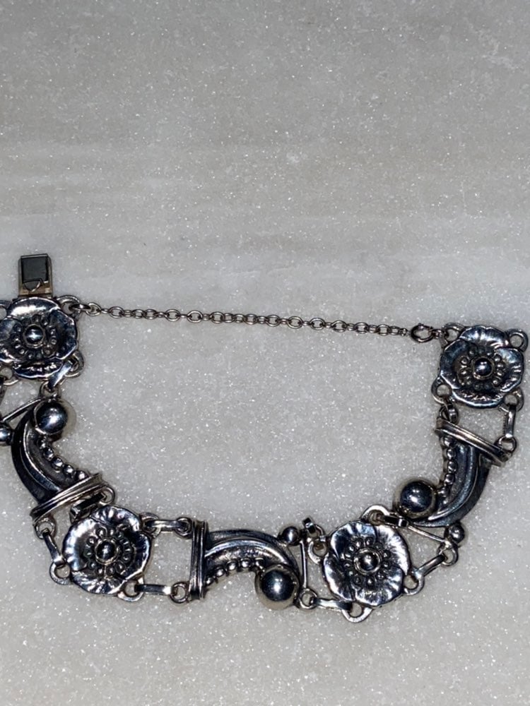 Solid Sterling Flower Link 925