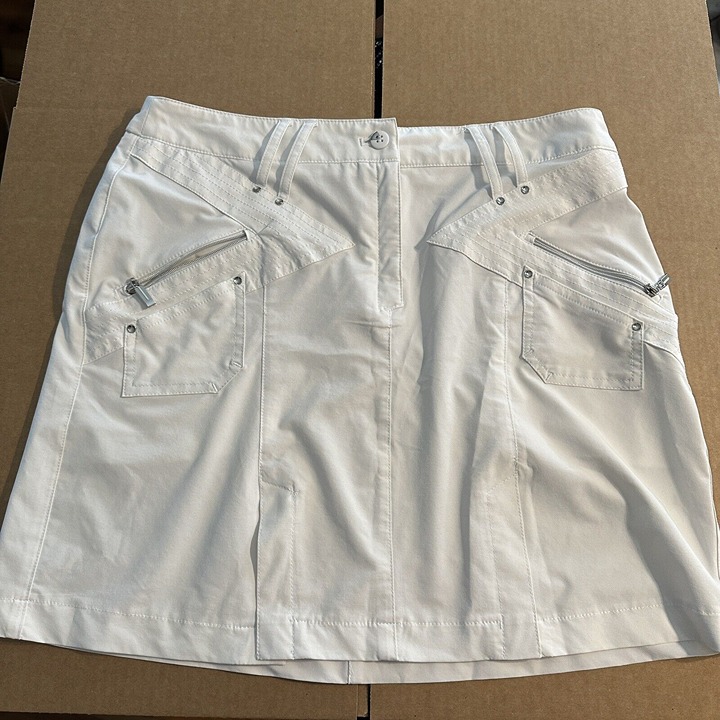 Jamie Sadock Ladies Sz 4 Golf Tennis Pickleball skirt Stretch White Pockets