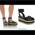 Steve Madden leather platform sandal colorblock shoes leather shoes ankle strap