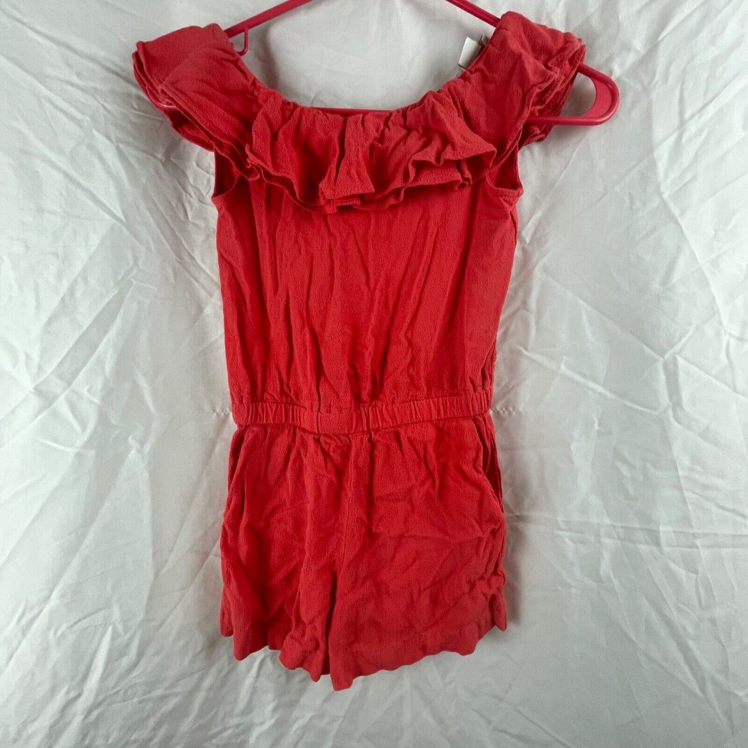 Kate Spade Toddler Girls Size 7 Geranium Orange Avery Romper One Piece