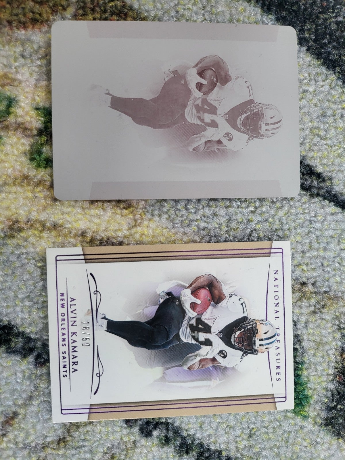 2018 Alvin Kamara 1/1 and /50 National Treasures Lot