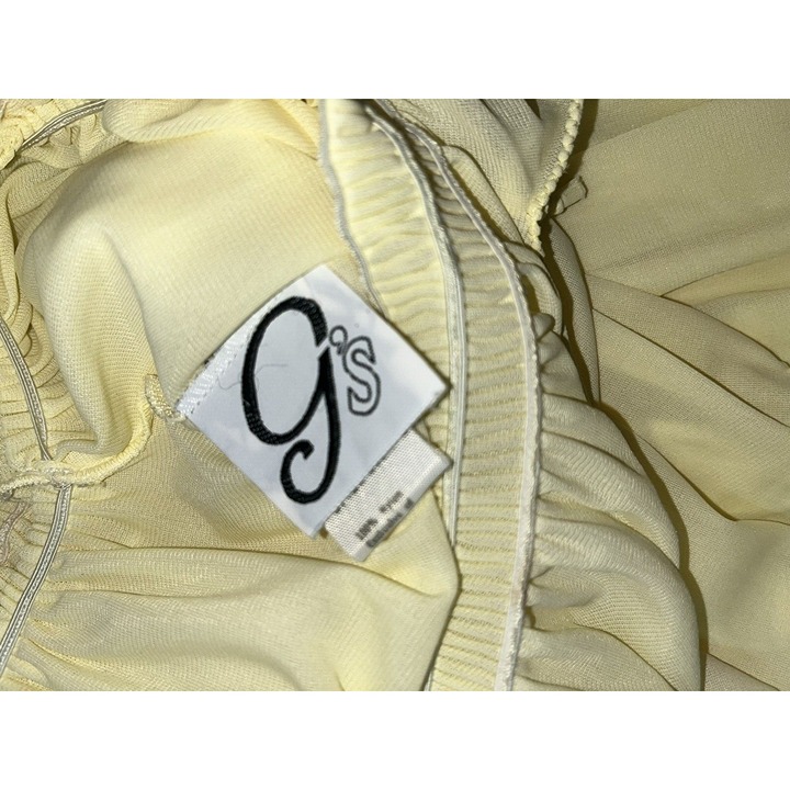 Vtg Gossard Artemis Nightgown Yellow Sheer Chiffon Skirted