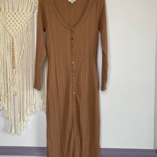 Miss Selfridge button up brown dress