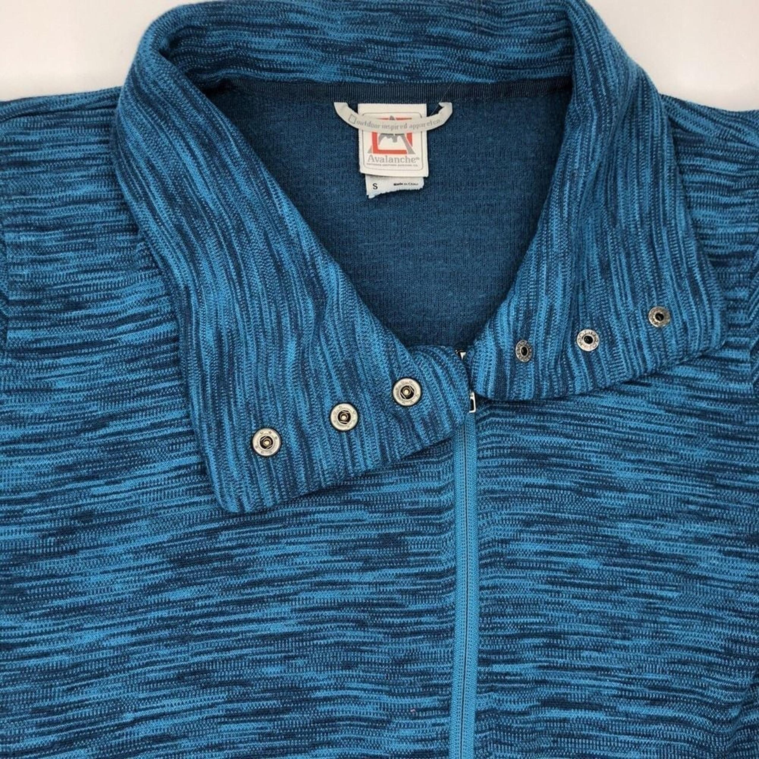 Avalanche Women's Small Blue Full Zip Cowl Neck Long Sleeve Fleece Jacket