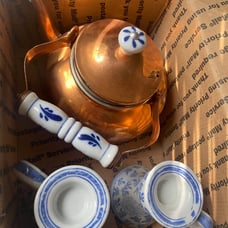 Vintage Copper Teapot Kettle Set