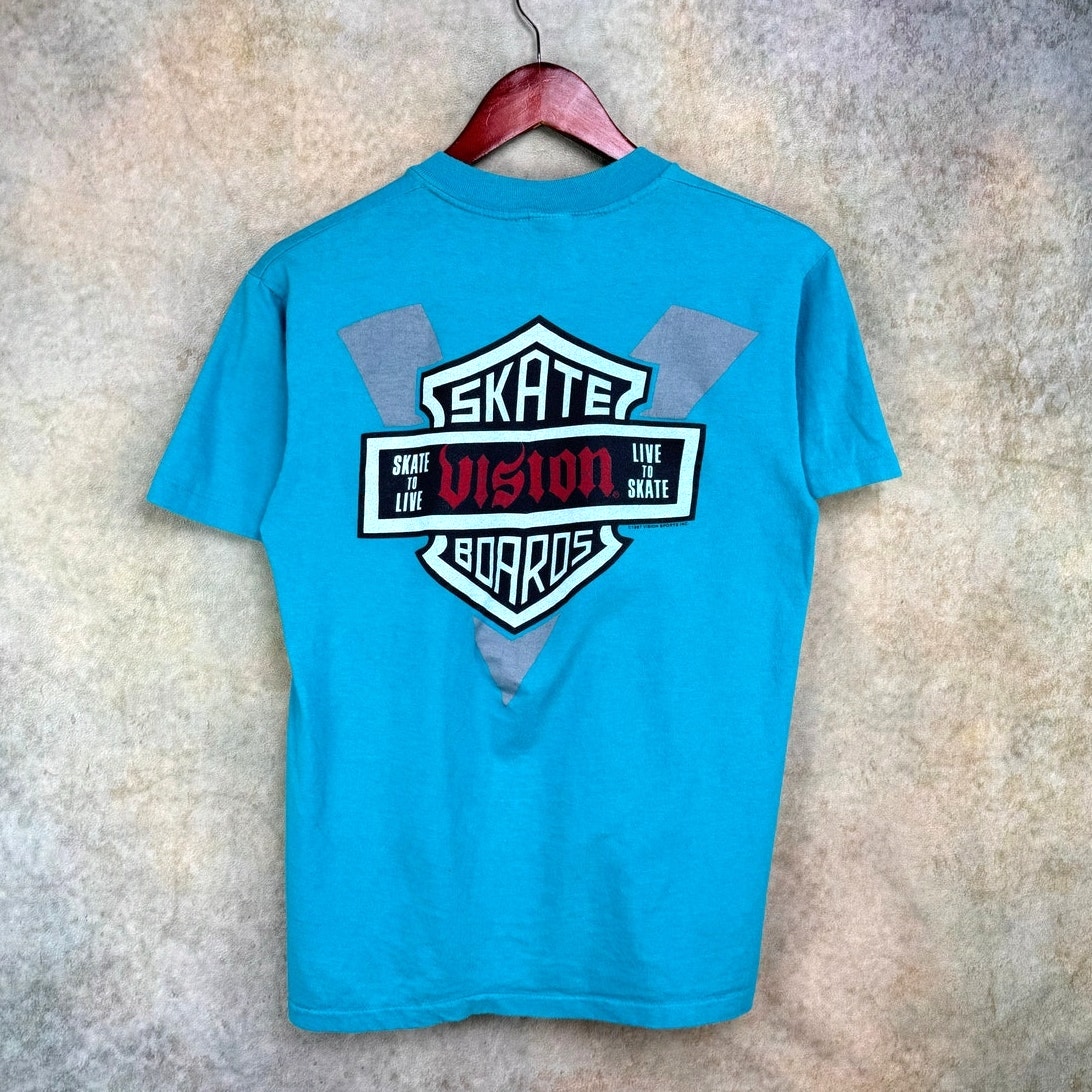 Vintage Vision Street Wear Skate To Live Skate Boards T Shirt 80s 1980s Sz M