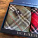 Brand New★BURBERRY★2-Piece Towel Handkerchiefs, Nova Check, Red, Khaki