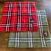Brand New★BURBERRY★2-Piece Towel Handkerchiefs, Nova Check, Red, Khaki