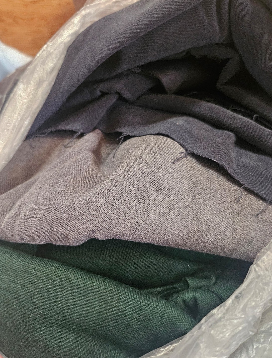 Polyester Pant Suit & Knit Fabric Lot - Green/ Gray - 8+ yds