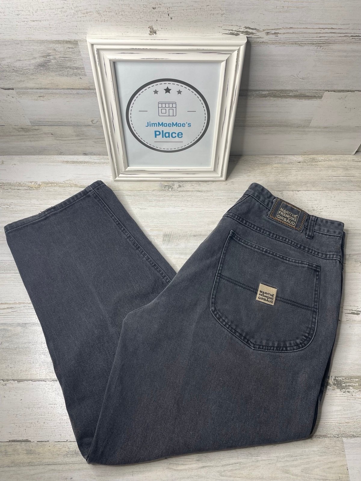 Marithe Francois Girbaud Grey Baggy Wide Jeans Size: 40m Grunge Y2K Emo EUC!