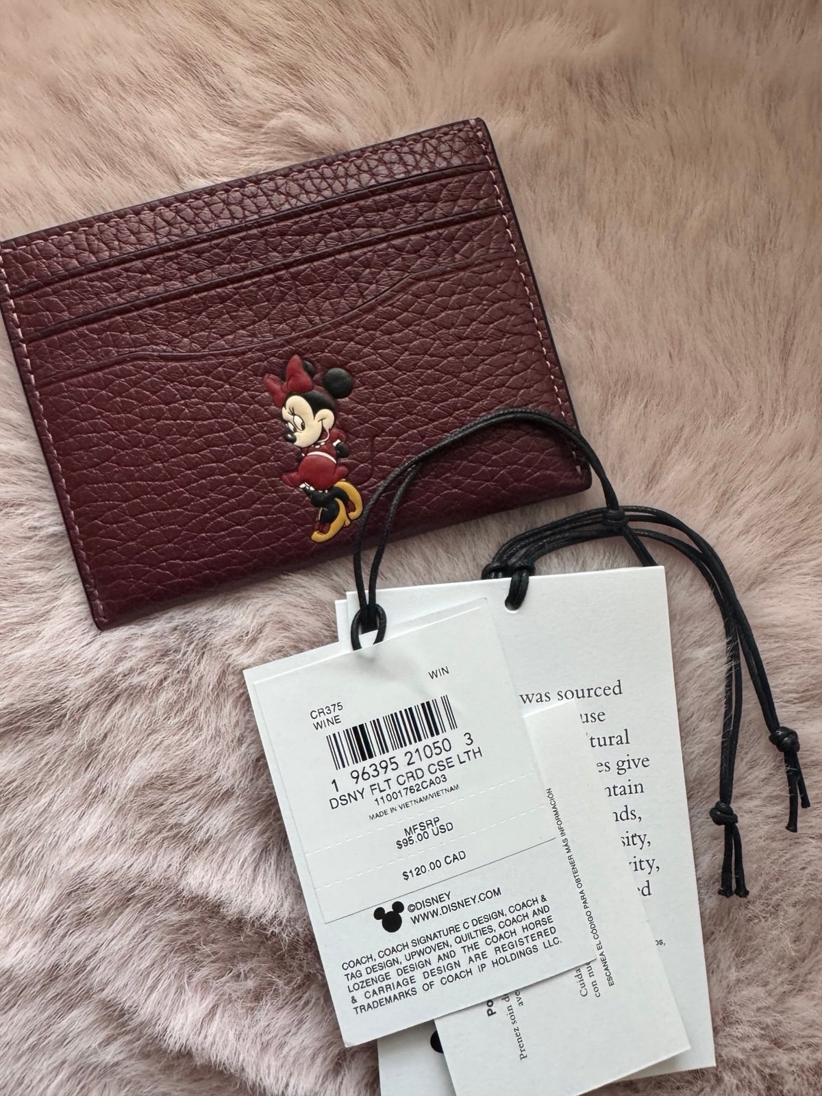 NWT Coach Disney X Coach Card Case In Regenerative Leather With Motif Cr375