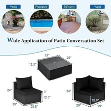 SEAT CUSHIONS - 5 PIECES SECTIONAL WICKER SOFA SEAT CUSHIONS