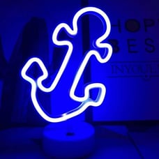 NEW Lovely Blue Anchor LED Light Up Decor ( sea ocean home decor wall