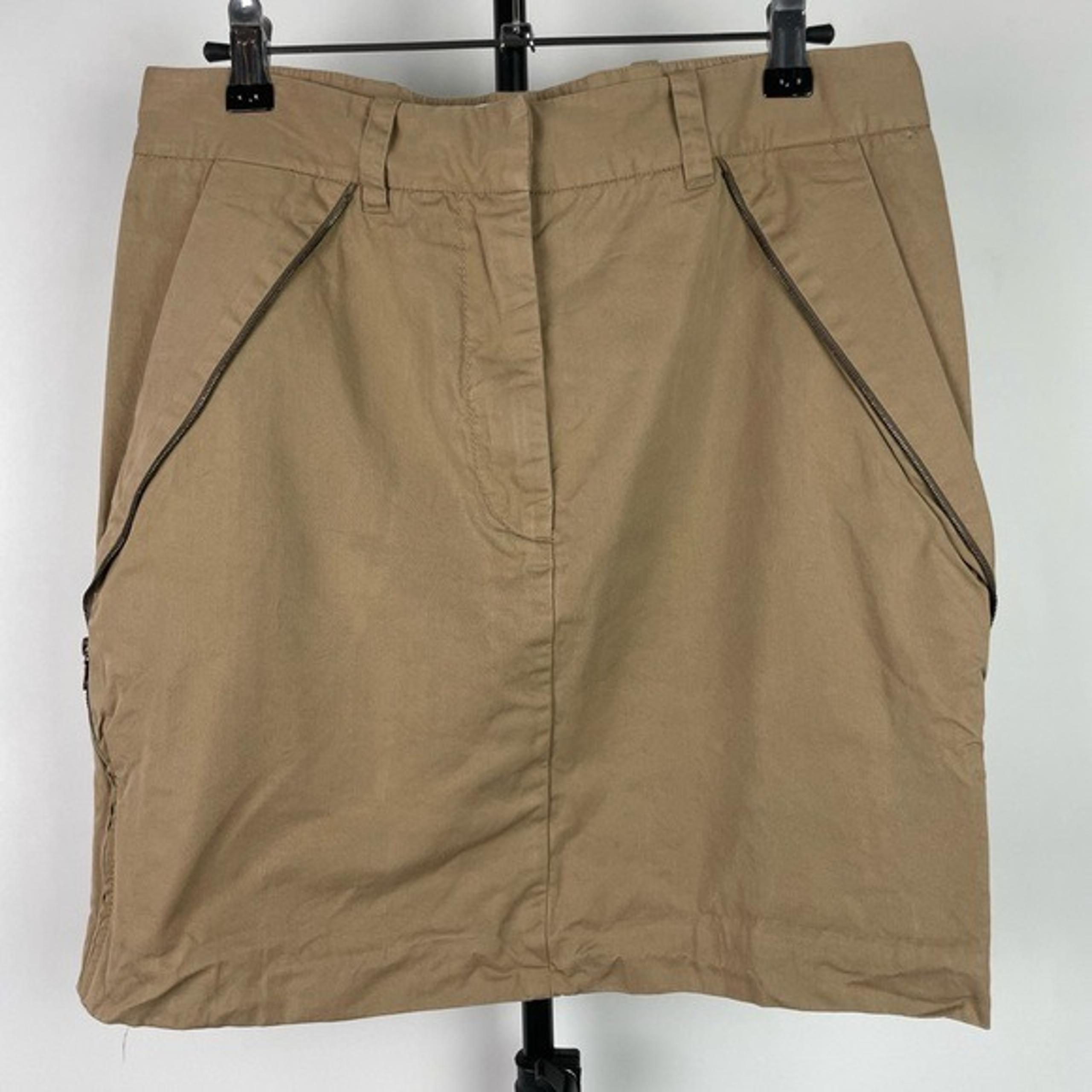3.1 Phillip Lim Tan Khaki Mini Zipper Seam Detail Mini Skirt with Pockets