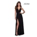 La Femme Women's Deep V-Neck Empire Waist Sleeveless Gown in Black Size 2 318