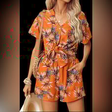 Tropical 2pc Button Down Shirt + Shorts Vacation Set