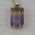 Antique 4 carat Ametrine emerald cut pendant 18 karat yellow gold