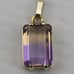 Antique 4 carat Ametrine emerald cut pendant 18 karat yellow gold
