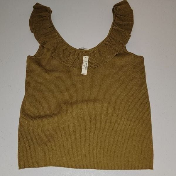 NWT Madewell Womens Wakeford Ruffle Sweater Tank XL