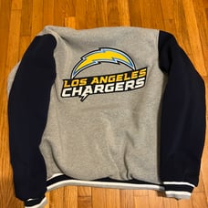 Los Angeles Chargers JH Design Reversible Fleece Full-Snap Jacket - Gray/Navy
