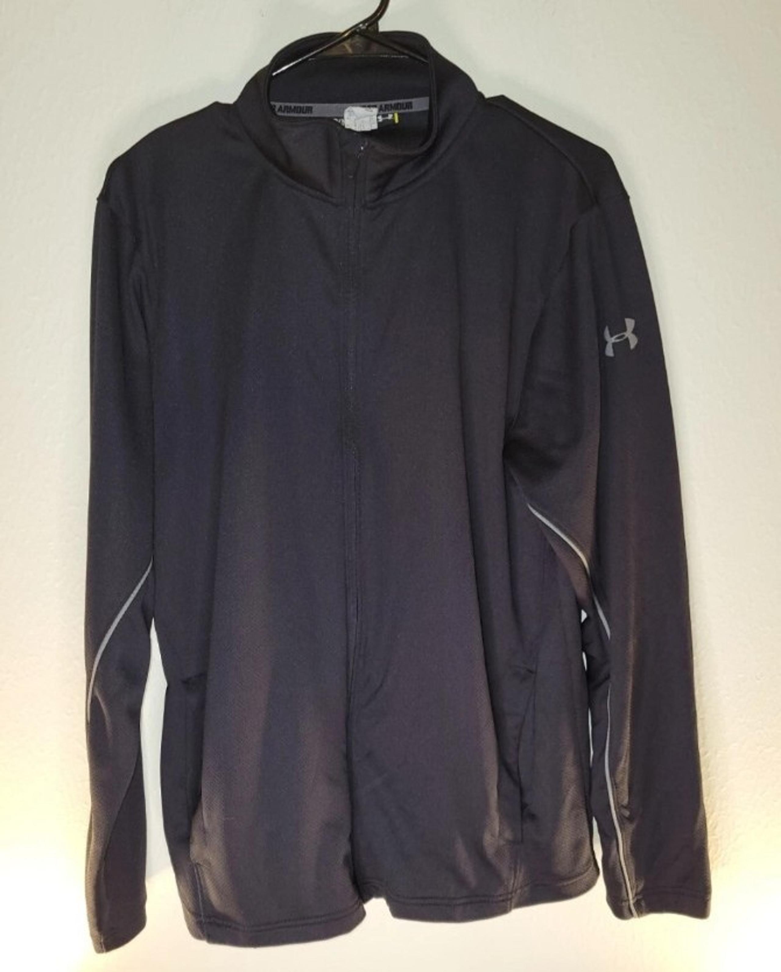 Under Armour Mesh Zip Up Jacket Black Size Large  XL Gym Workout Sports Active