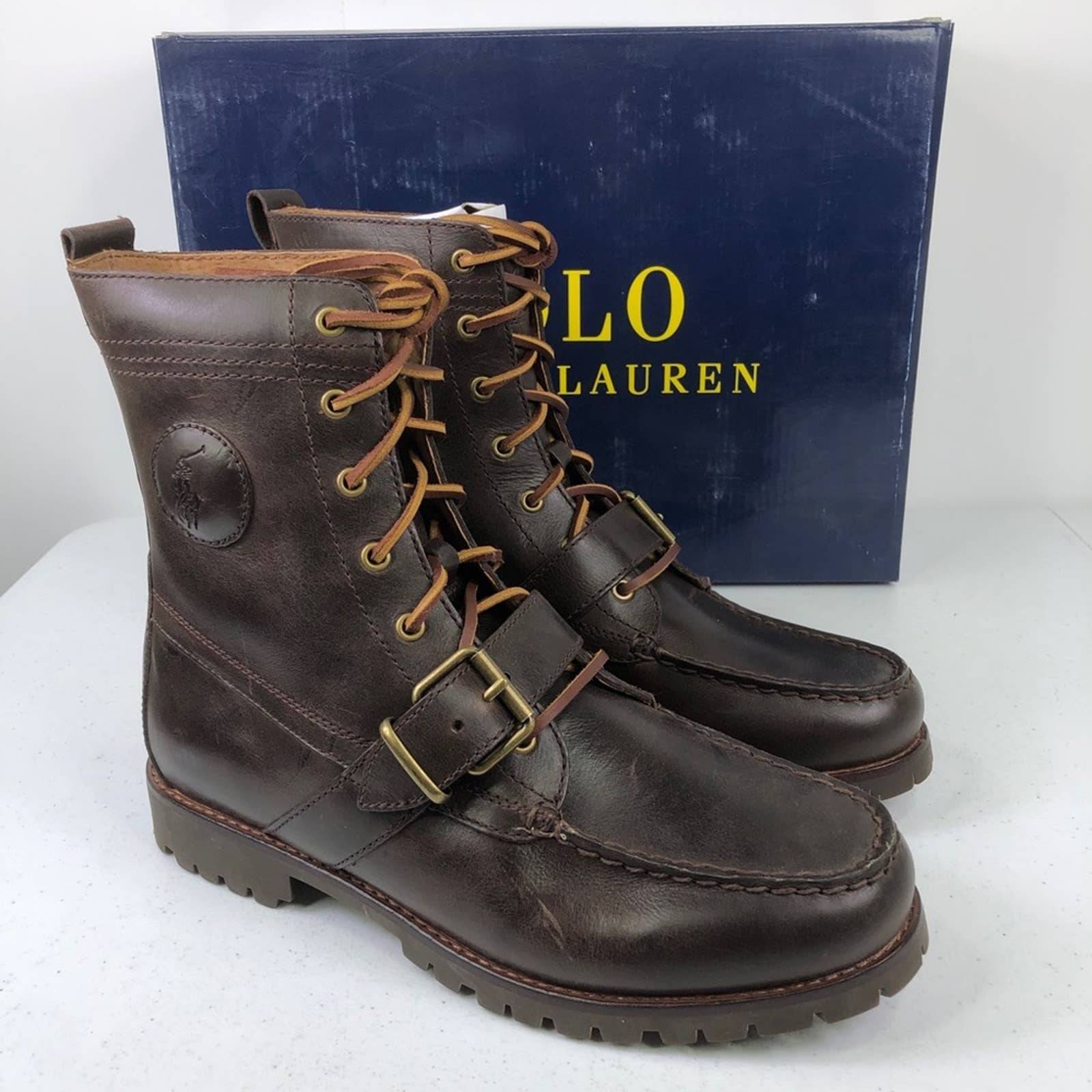 POLO RALPH LAUREN Dark Brown RANGER LEATHER BOOTS Size 7.5