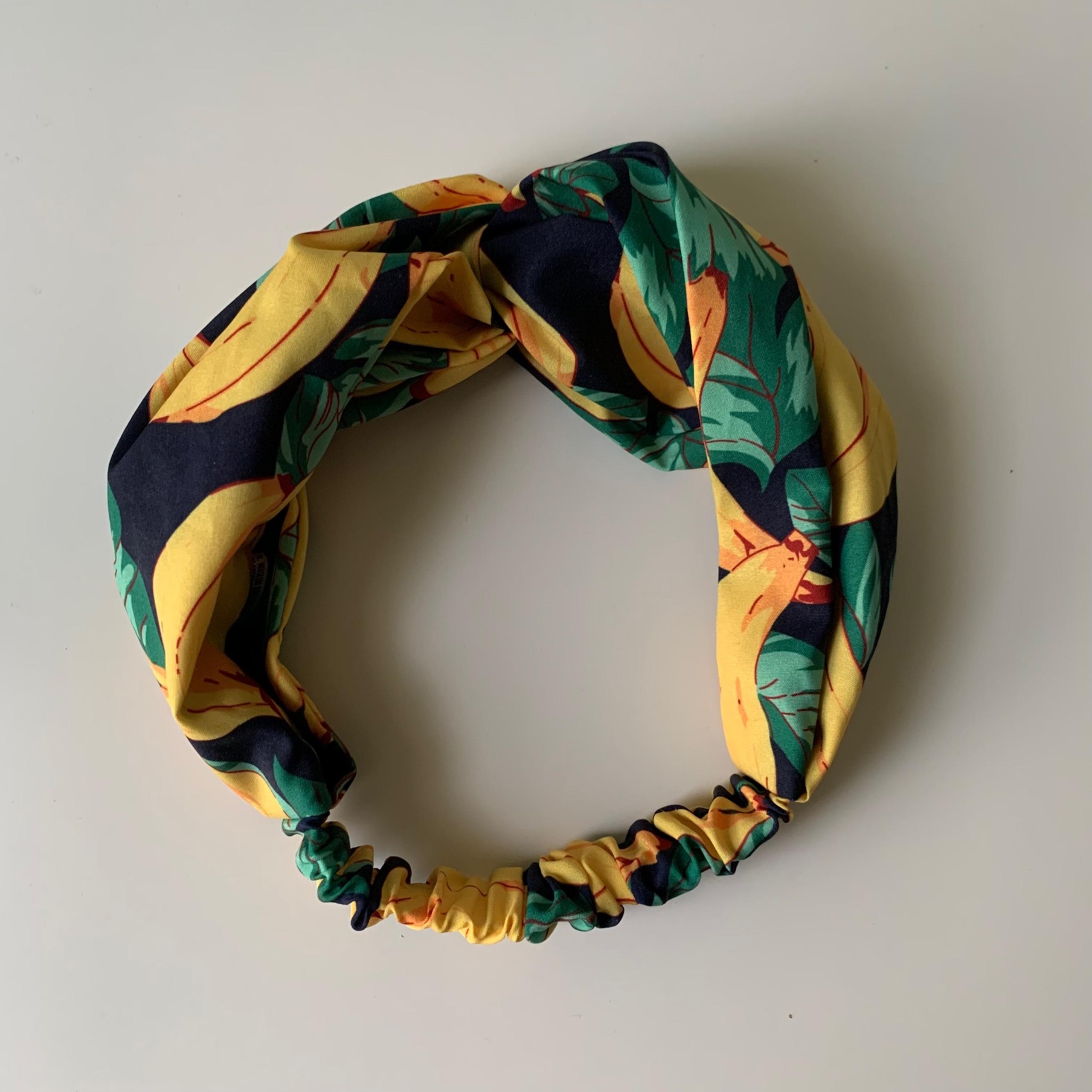 Beachy Tropical Leafy Floral Headband Wrap